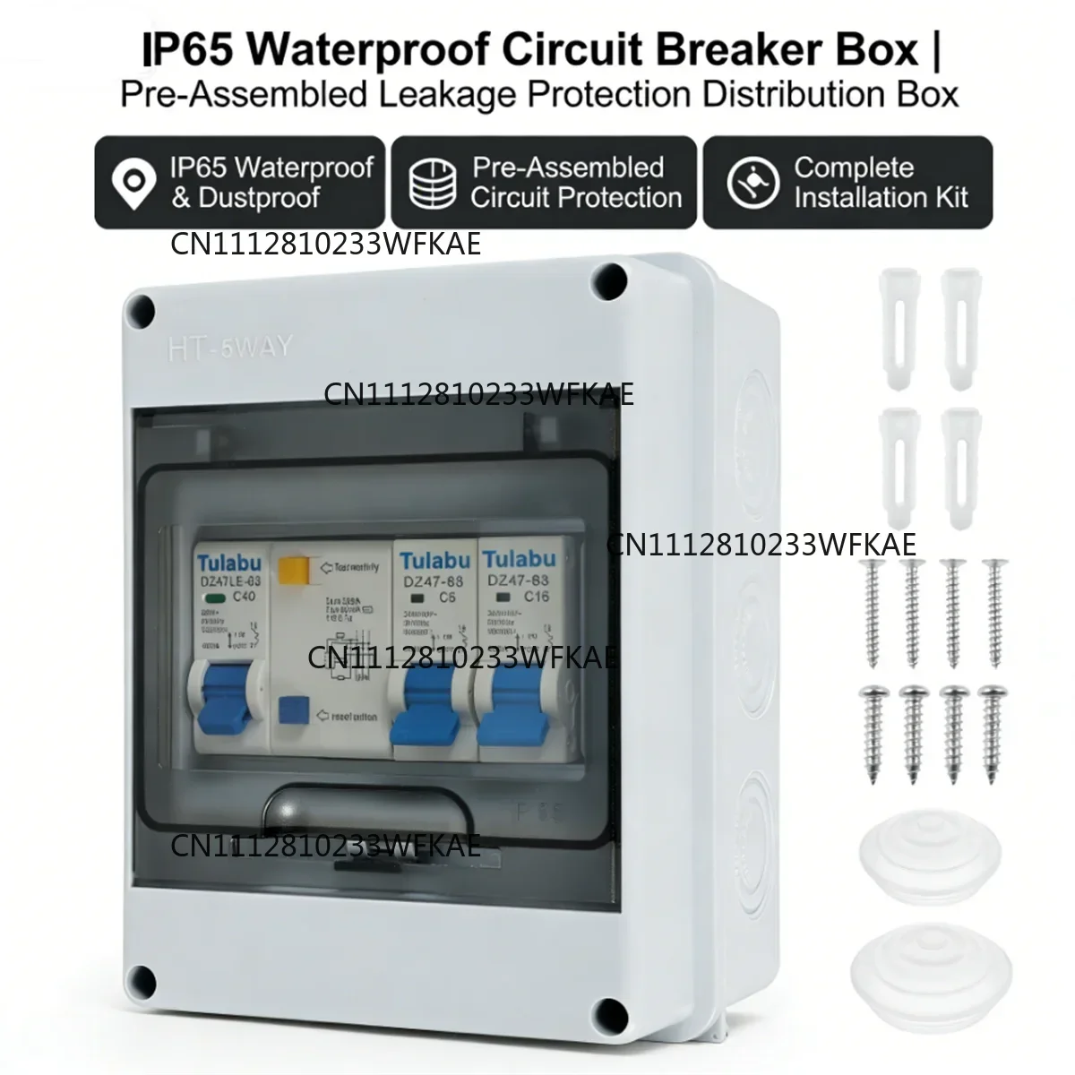 Outdoor Household Switch Waterproof Electrical Distribution Box Circuit Breaker 2 Way Power Plastic Junction Wire Box IP65
