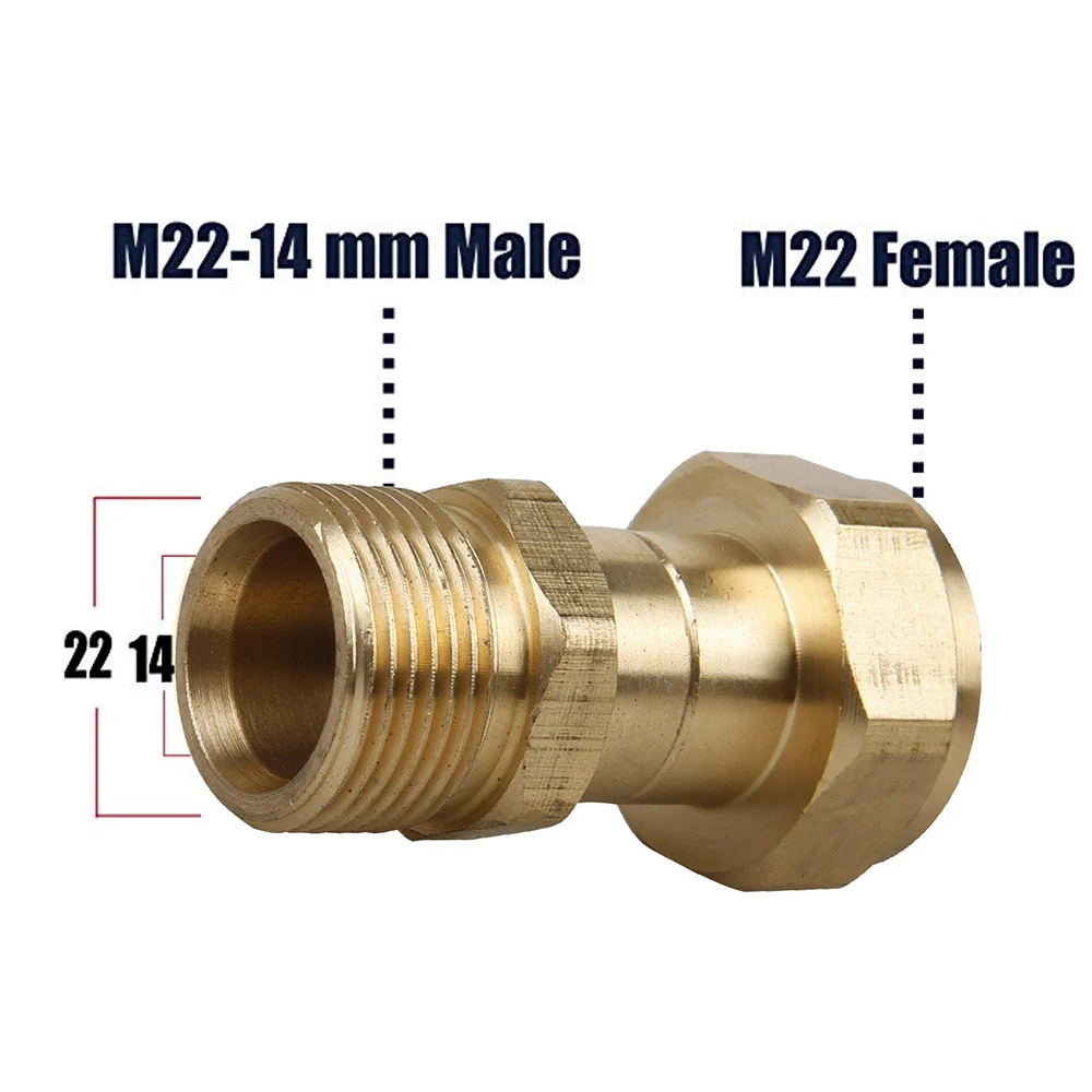 Pressure Washer Swivel Joint Kink Free Gun to Hose Fitting Anti Twist Metric M22 14mm Connection 3000 PSI Car Wash Accessories