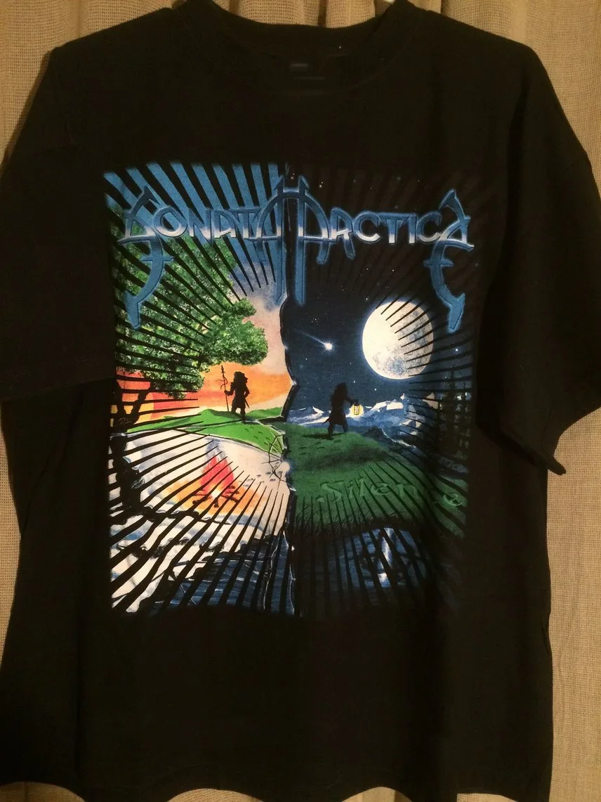 Rare Sonata Arctica 2001 Band Short Sleeve Black S-2345XL T-shirt S3972