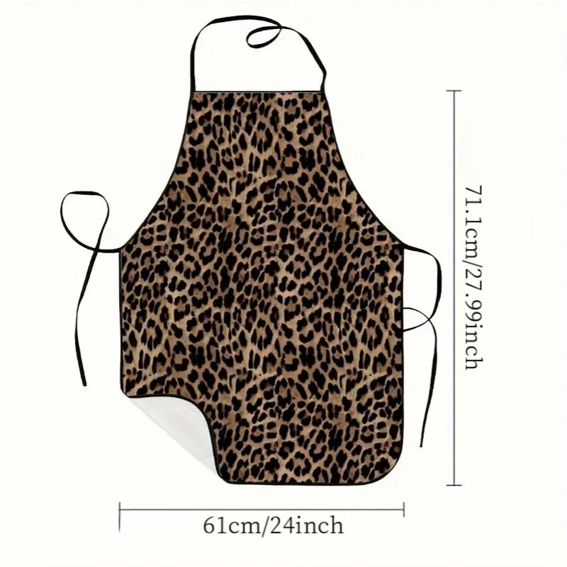 1pc Apron with Fashion Leopard Print Suitable for Men and Women'S Home Kitchen Use Classic Leopard Print Pattern with Fitted Cut
