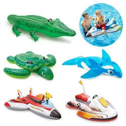 Kids Pool Float with Water Gun Inflatable Airplane Swimming Toddler Summer Pool Party Toys Beach Accessories Animal Inflatables