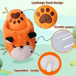 Dog Plush Toy  Product Spot Fox Slippers Dog Sound Toys Spill Food Pet Toys Fleece Squeak Toys