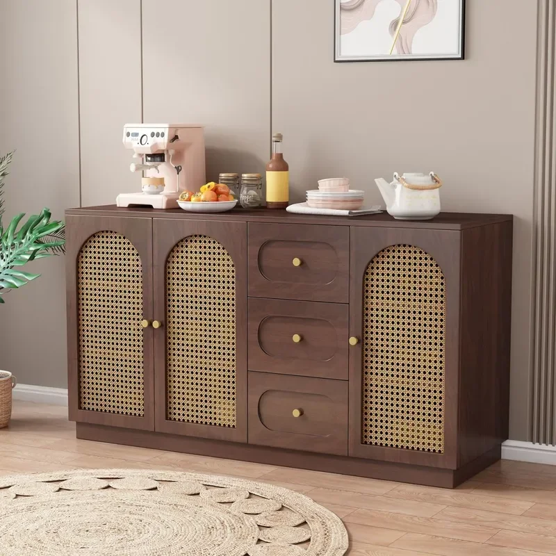 for French Side Cabinet Living Room Wall Locker Bedroom Storage Dust-proof Chest Household Tea Cabinet