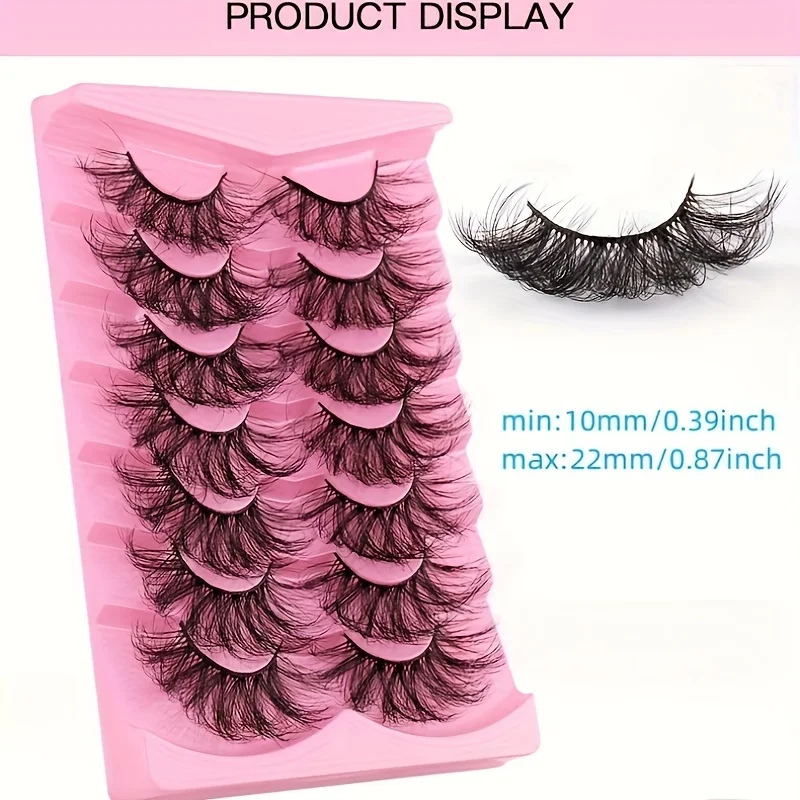 7 Paar natürliche gebratene falsche Wimpern, dicke Bühnen-Make-up-Wimpern mit Locken, perfekt für dramatische Auslässe und den Alltag