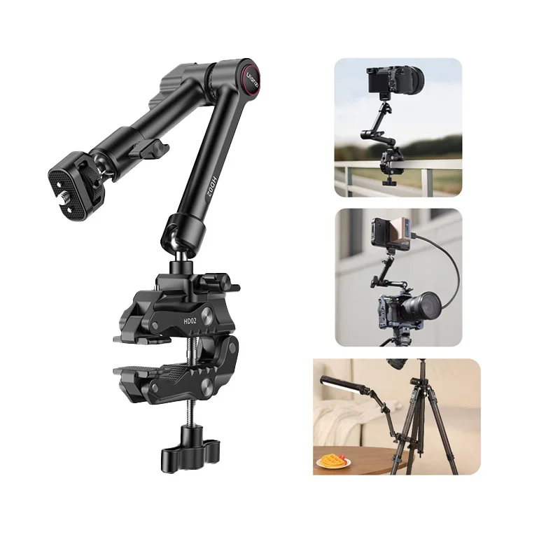 

Ulanzi HD02 10 inch Magic Arm Kit with Super Clamp 1/4" Screw 360° Adjustable Ball Head Monitor Mount Camera Mount Holder