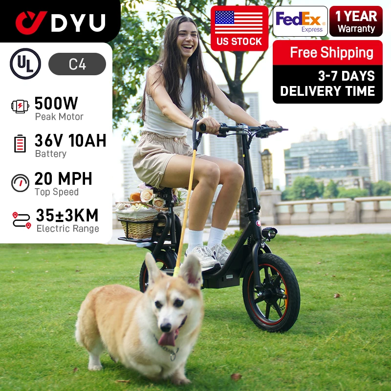 Scooter elettrico C4 Peak 500W con sedile e cestino, portata di 15,5 miglia Velocità massima 15,5 MPH, scooter elettrico, UL2272 1 anno di garanzia