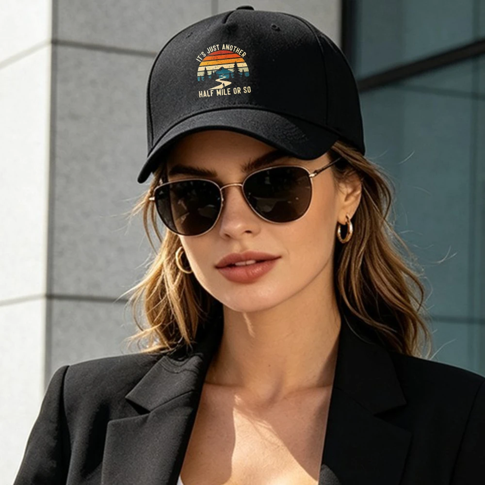 Just Another Half Mile Or So Retro Mountain Graphic Baseball Cap Unisex Vintage Hiking Sunset Adjustable Trail Outdoor Sunhat