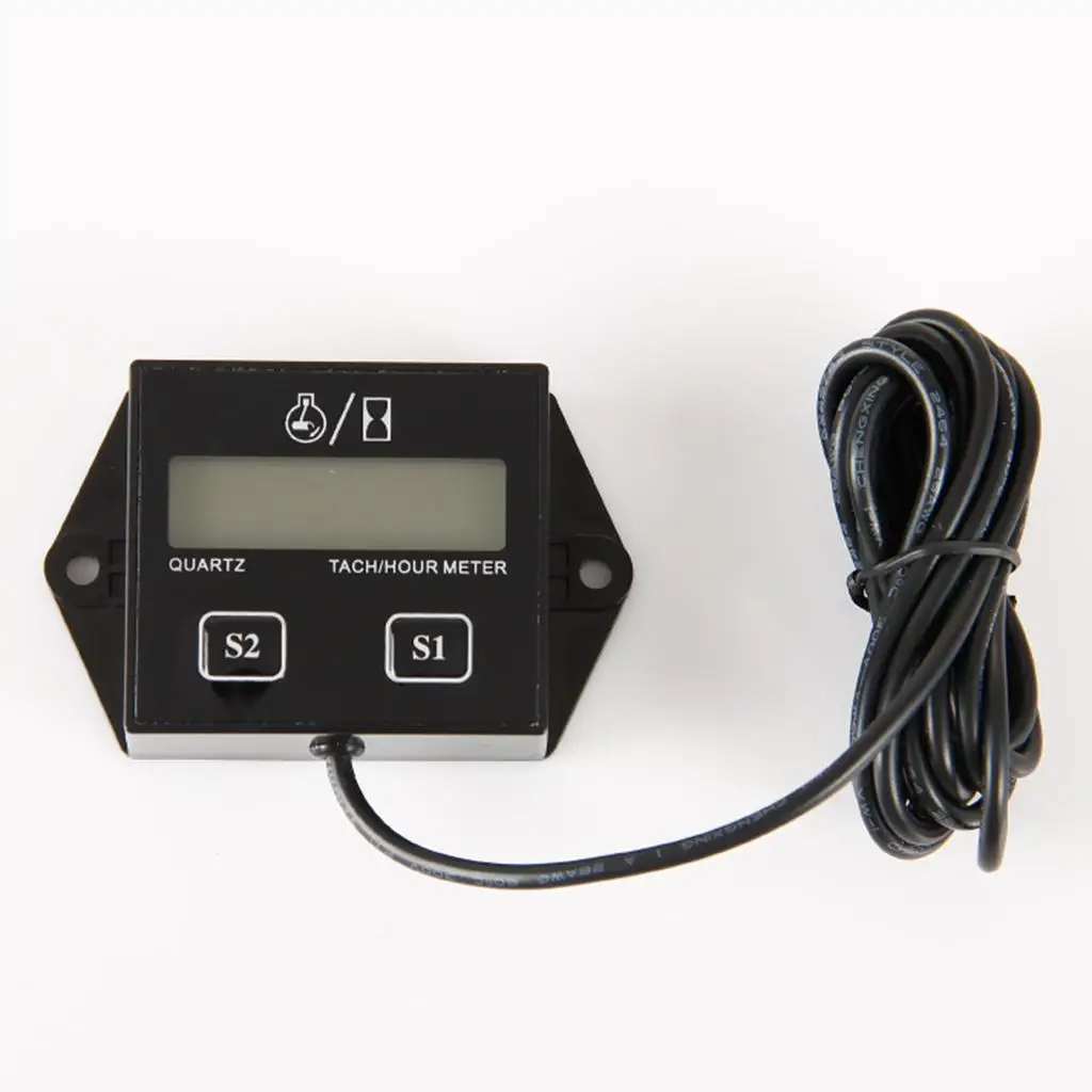 Premium Tach Hour Meter LCD 2/ Gas Engine Maintain Reminder