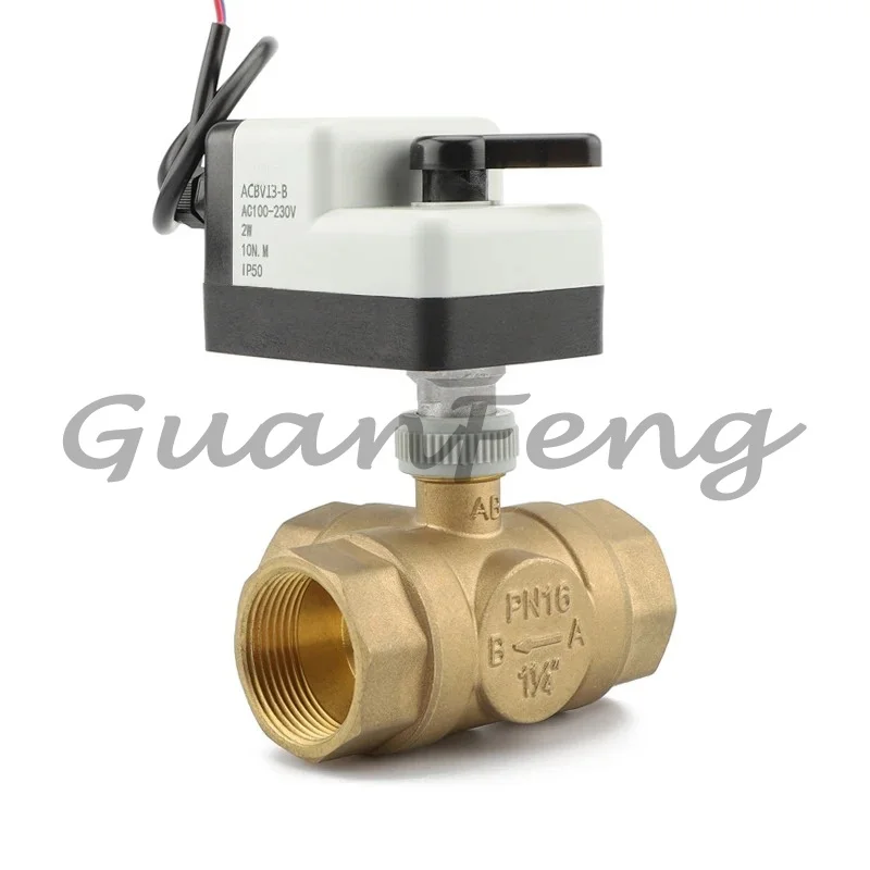 Ball valve three-way brass with electrical control for water medium customizable to support domestic kitchens