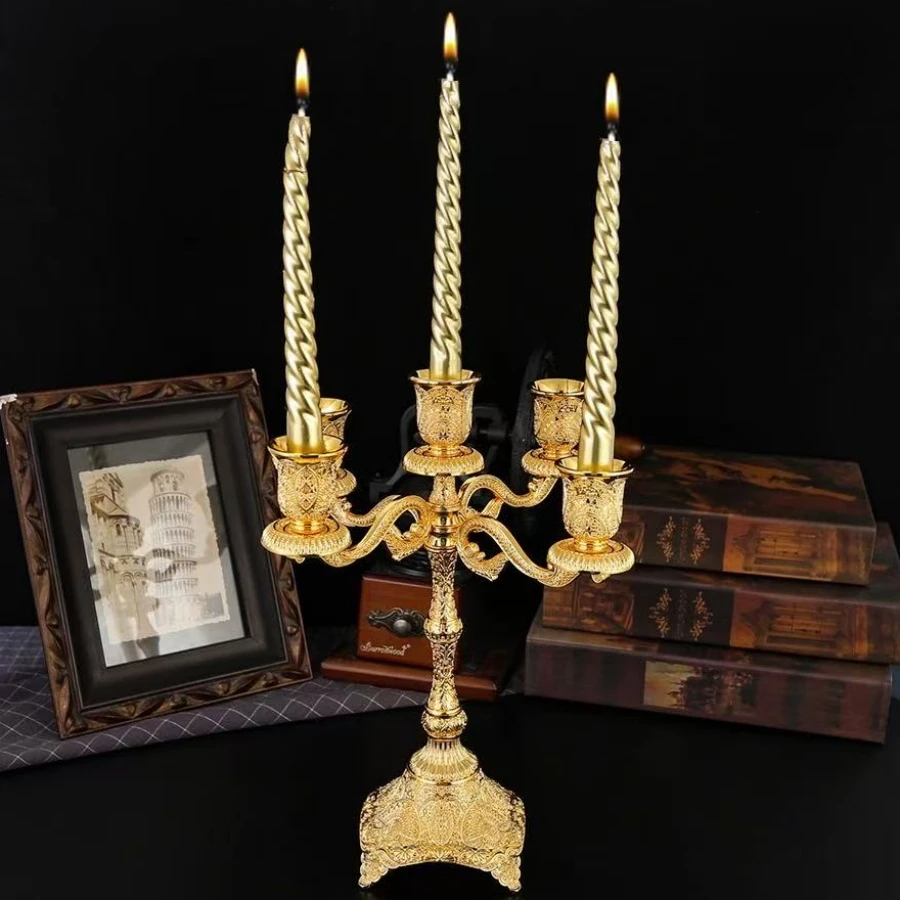 European Style Five-Head Candlestick Wedding Table Decoration Candelabra Holder For Dinner Hotel Home Lighting Decor Pieces
