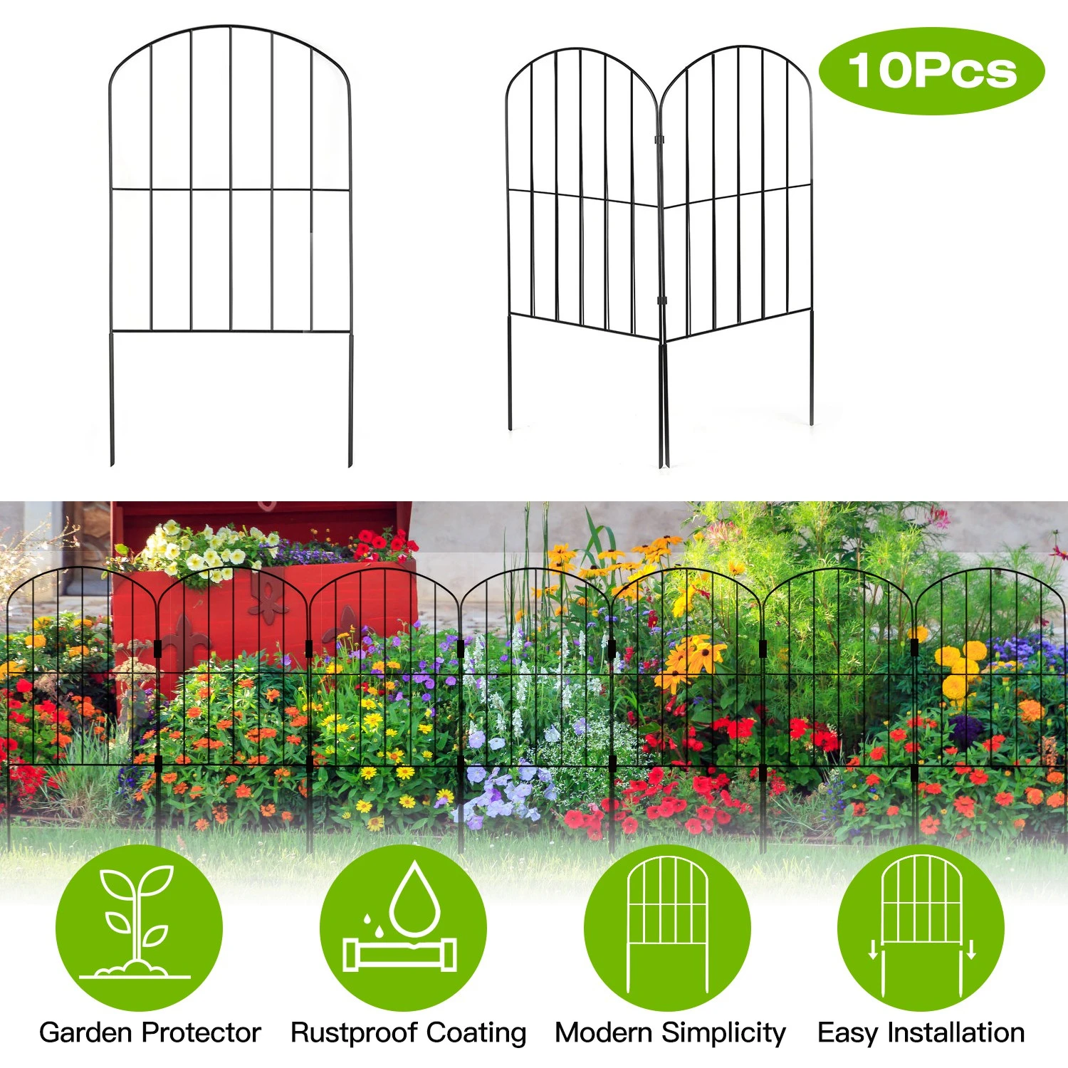 Decoratieve Tuin Hek Behuizing 10 Pack Voor Patio Landschap Patio Terras Buiten Decoratieve Kant Dier Barrière (Geen Weekend Verzending)