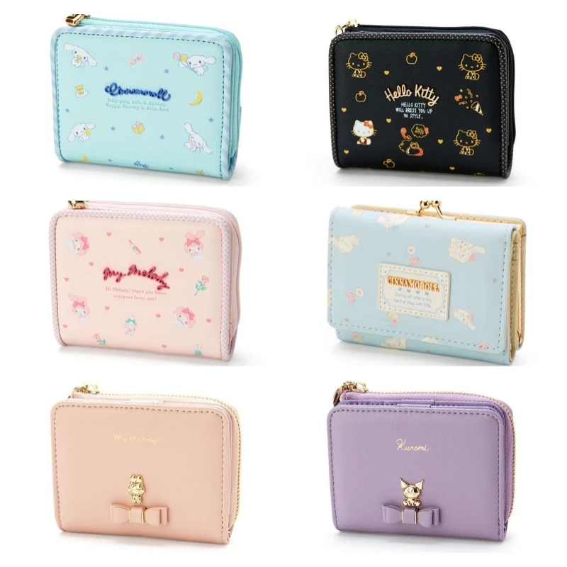 Sanrio Hello Kitty PU Leather Purse Kuromi  Ladies Card Holder Wallet Cinnamoroll Coin Purse My Melody Money Bag view 5