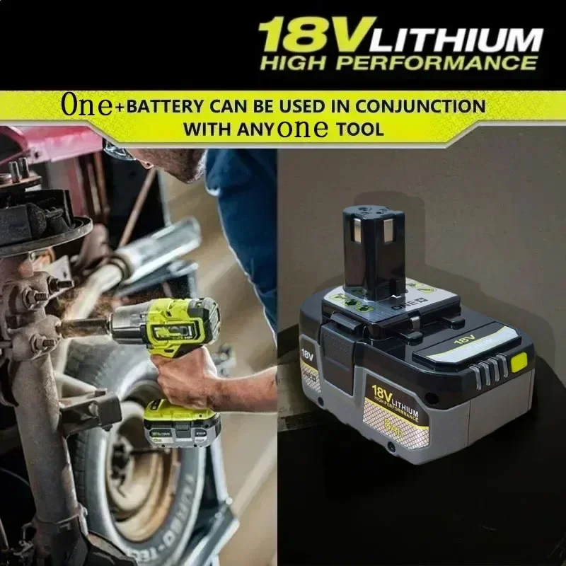 لبطارية ليثيوم RYOBI One + عالية الأداء 18 فولت تفريغ ذاتي منخفض، مناسبة لجميع أدوات One+ P104 P107 P108 RB18L50 RBL20 #4