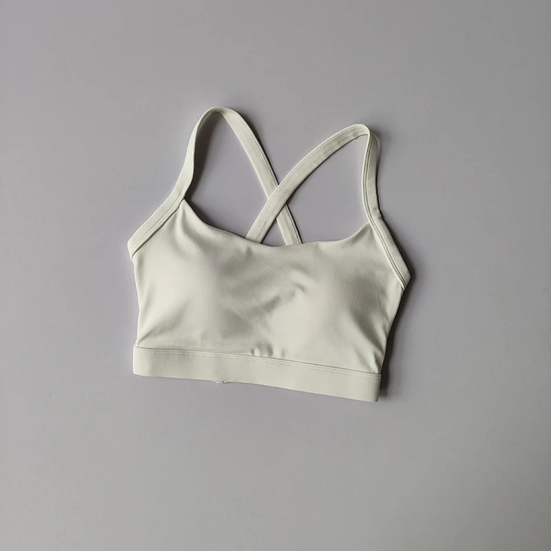 Sportunterwäsche für Frauen mit dünnen Trägern, schönem Rücken, stoßfestem Lauf-Yoga-Anzug, Weste, Pilates-Training, Fitness-BHs – Detail 3