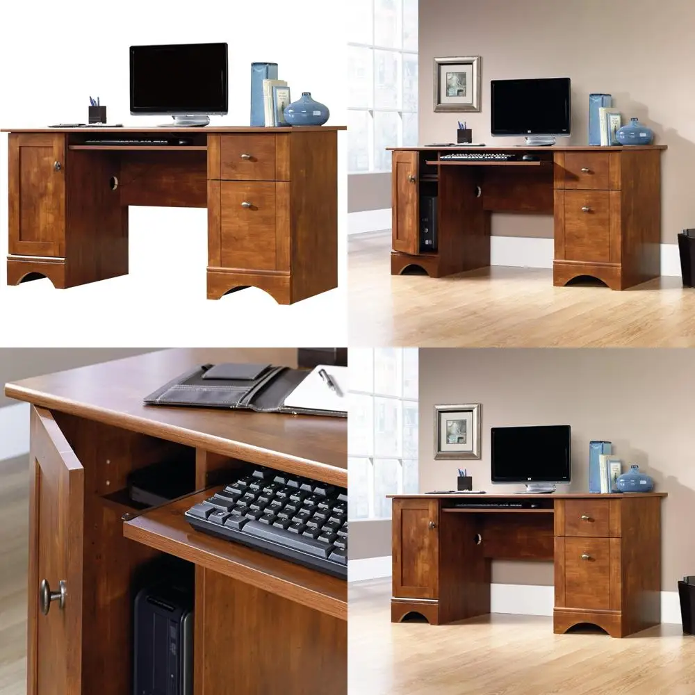 

Contemporary Office Desk, 59.45L x 23.47W x 29.02H, Brushed Maple Finish