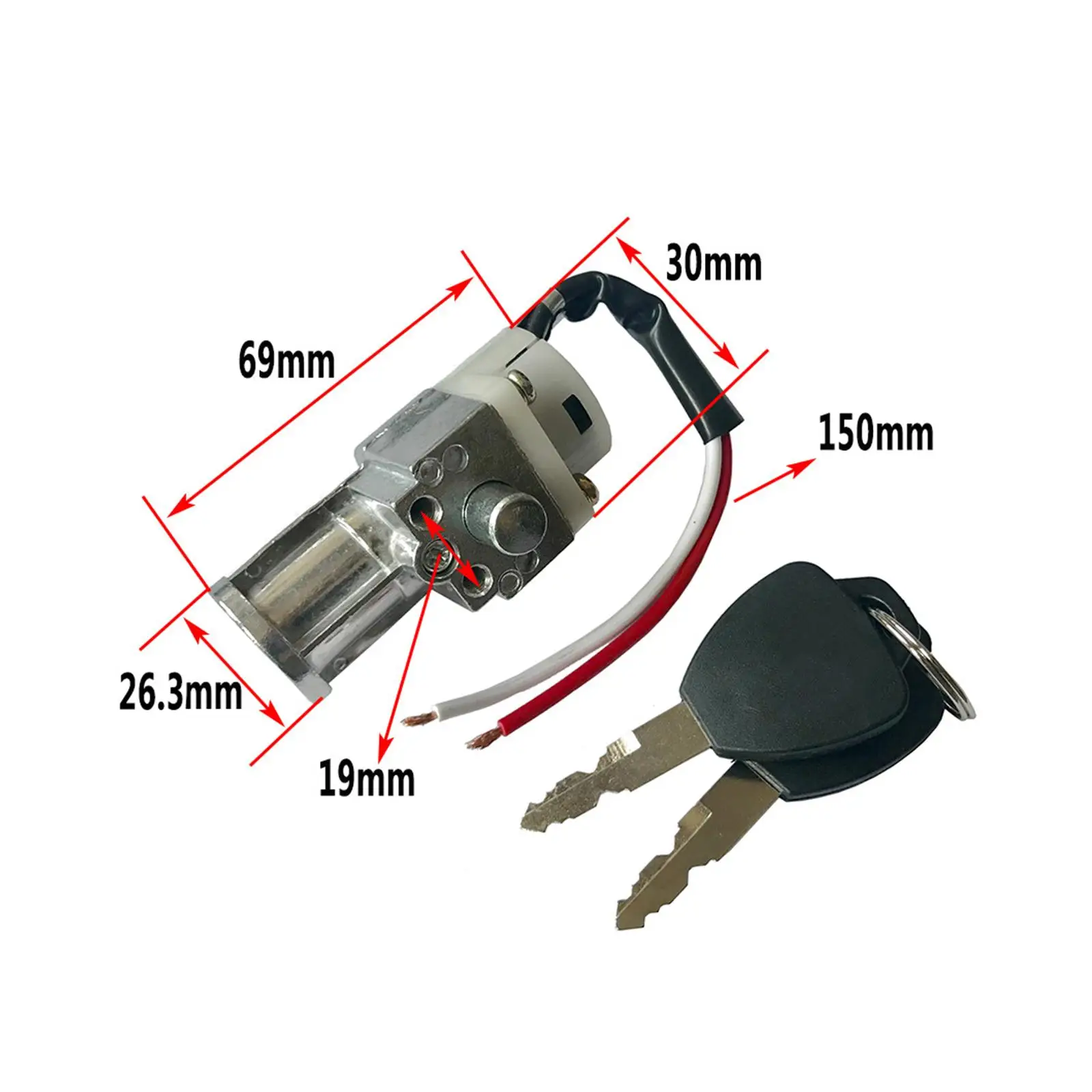 Serrures d'intervalles de batterie de moto, tricycle, accessoires de batterie d'électroms, serrure de ville de moto avec 2 clés