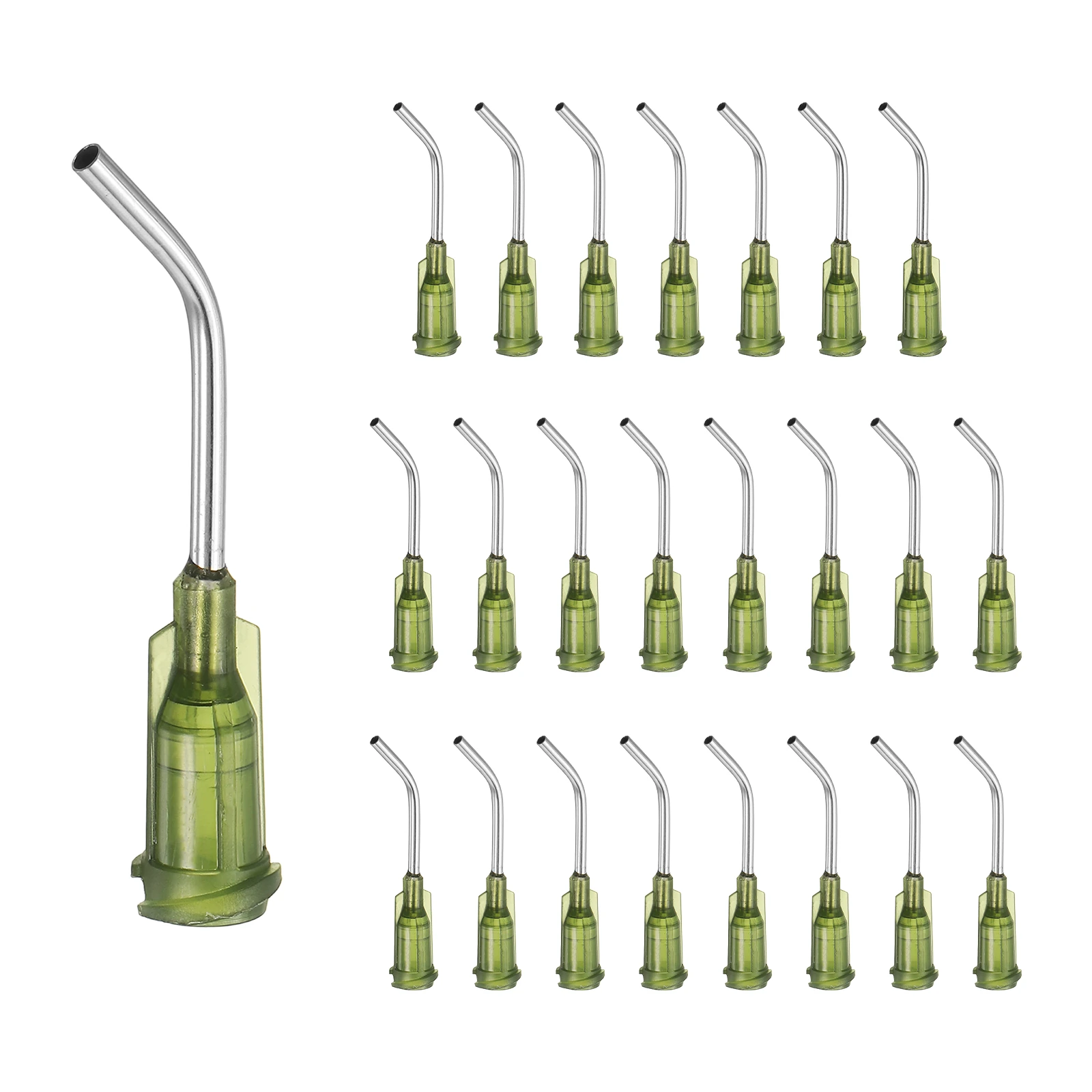 24 Pcs Blunt Tip Dispensing Needles Stainless Steel 45 Degrees Bent Dispensing Tips with Luer Lock Angled Blunt Dispenser Needle