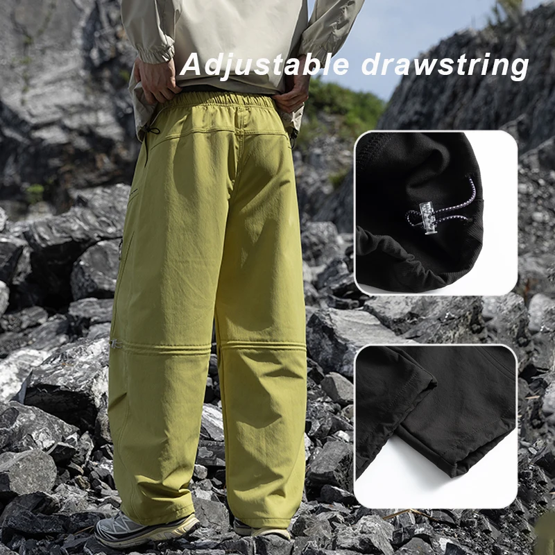 Unisex Mountain‑Style Lightweight Paratrooper Wide‑Leg Pants, Spring & Autumn Water‑Repellent Hiking Casual Softshell Trousers f 3