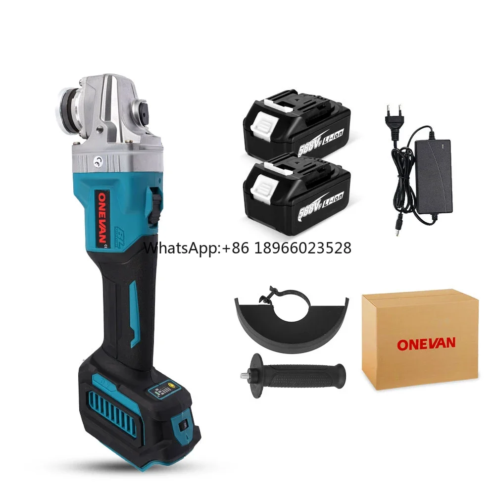 

125MM Brushless Electric Angle Grinder 6 Gear Cutting Machine Power Tool with Lithium-Ion Battery For Makita 18V Battery