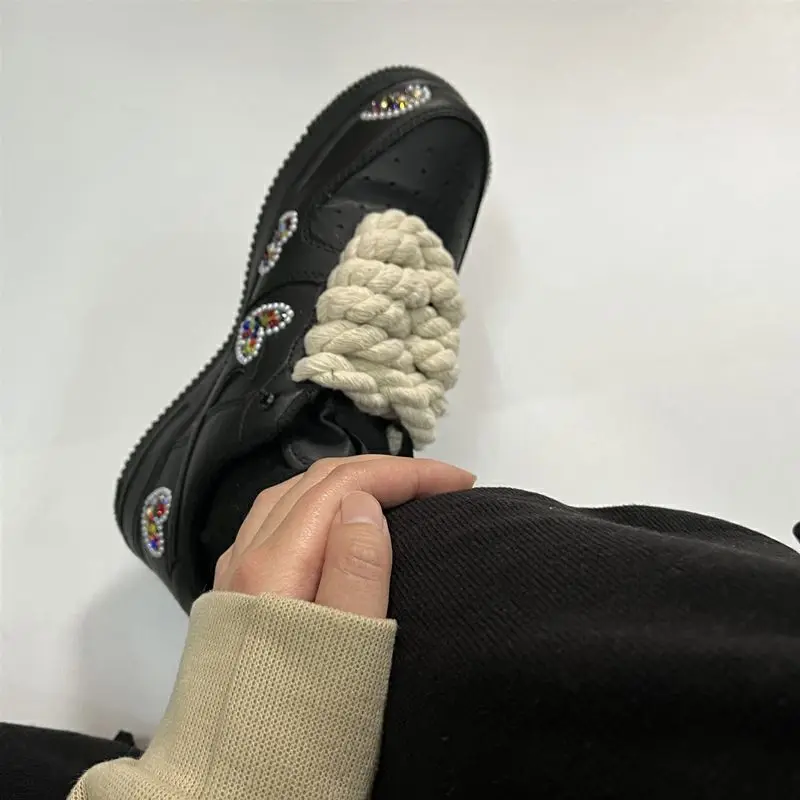 Bold Cotton Linen Twist Weave Shoelaces Wood Color Rope Laces Men Women Trend Personality Sport Casual Shoes Laces Dropsship