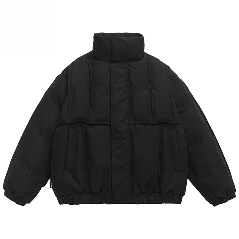 

Men Winter Jackets Thicken Warm Parkas Coat Patchwork Stand Collar Padded Jackets Casual Loose Puffer Jackets Outwear for Man