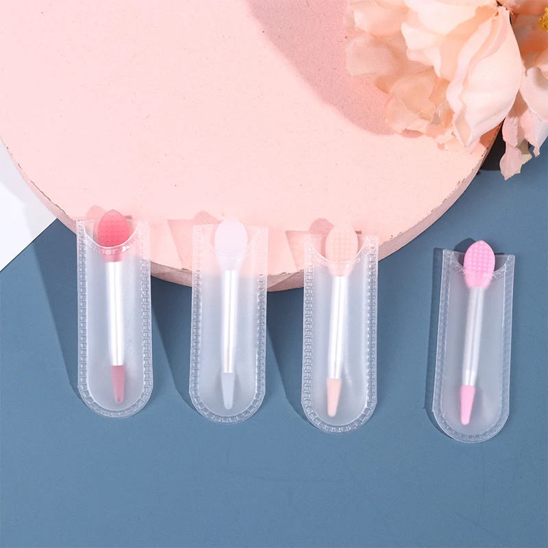 Bálsamos de silicona para labios, máscara con ventosa, cubierta antipolvo, lápiz labial, brochas de maquillaje cosméticas, pincel de lápiz labial con caja de almacenamiento, 3 a 10 unidades