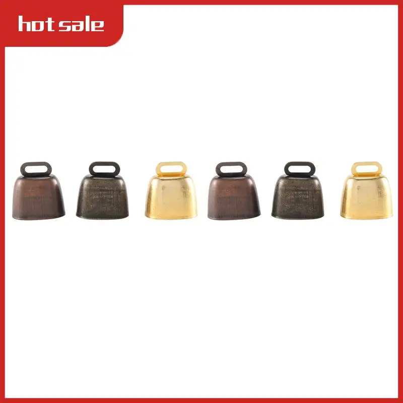 

6 Pieces Cow Horse Sheep Grazing Small Brass Bells Cowbell Retro Bell For Grazing Copper(Green Bronze, Red Bronze, Gold)