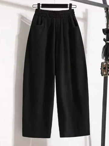

Slimming Wide Leg Pants for plus Size Women Summer Casual High Waist Korean Sle Polyester Fiber ape Sanlass ape...