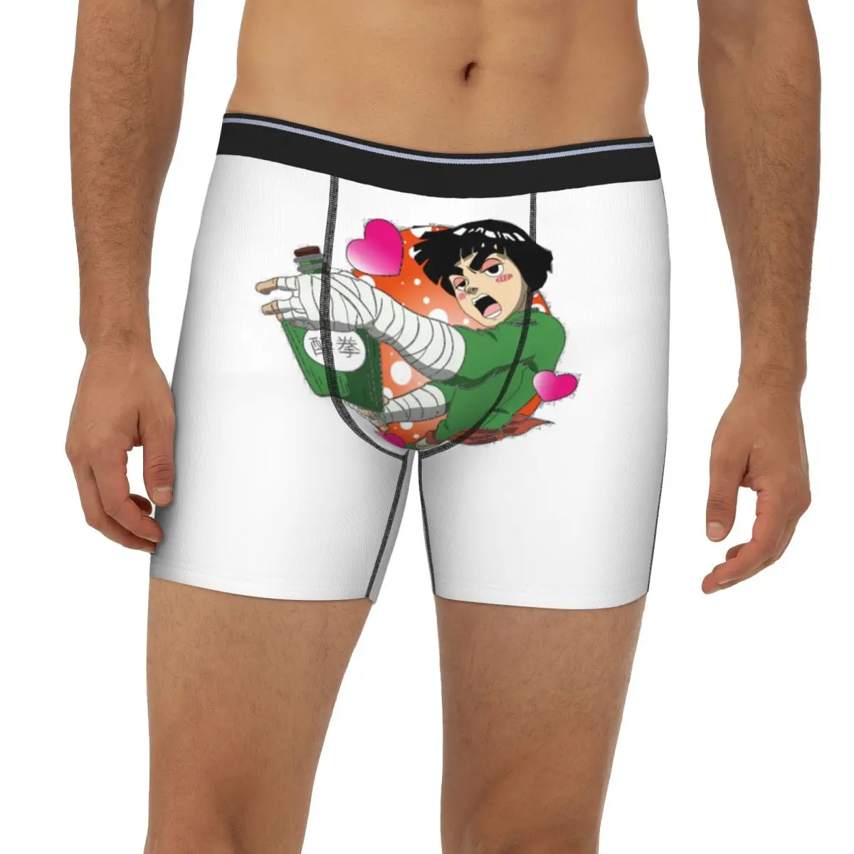 

Rock Lee Drunken Master Anime Fanart Long Boxer Underpants Short Men Panties Breathable Underwear for Homme Man Boyfriend Gifts