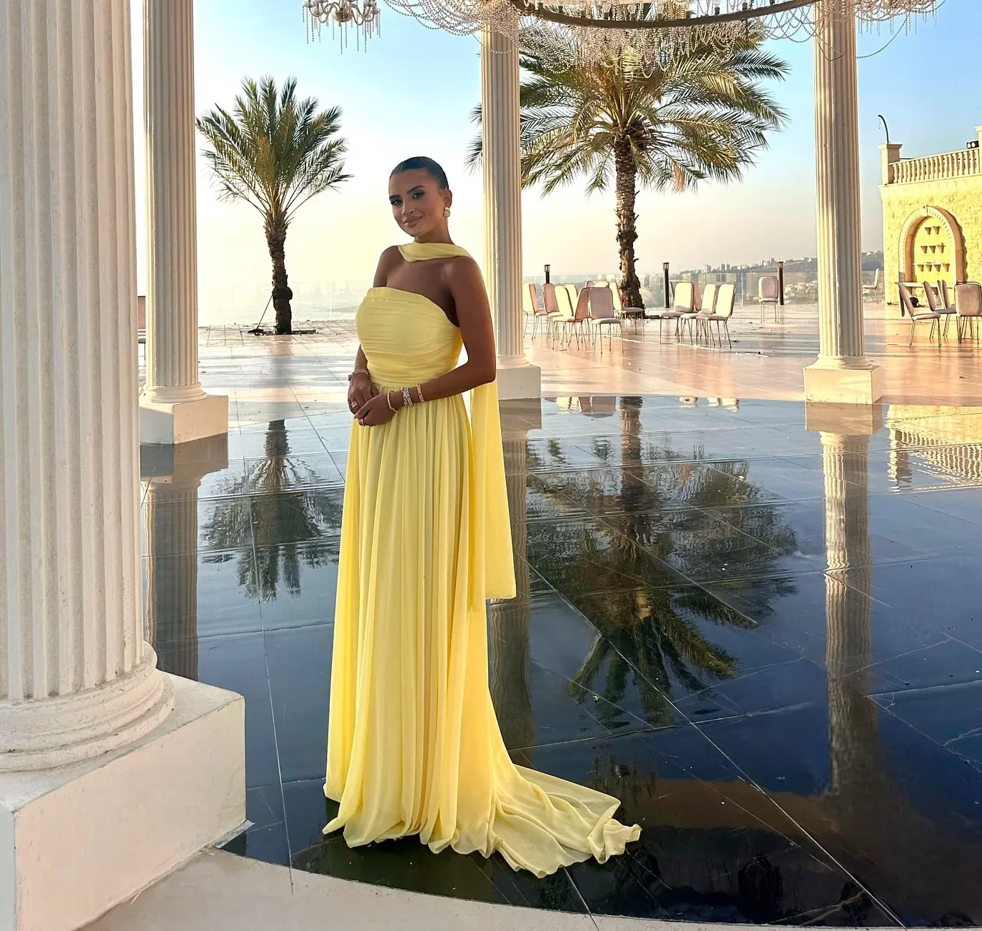 

A-Line Prom Dresses Mermaid Fashion Vintage Sweet Ruffle Blue Evening Dresses Elegant Sequins Wedding Party Dresses Saudi Arabia