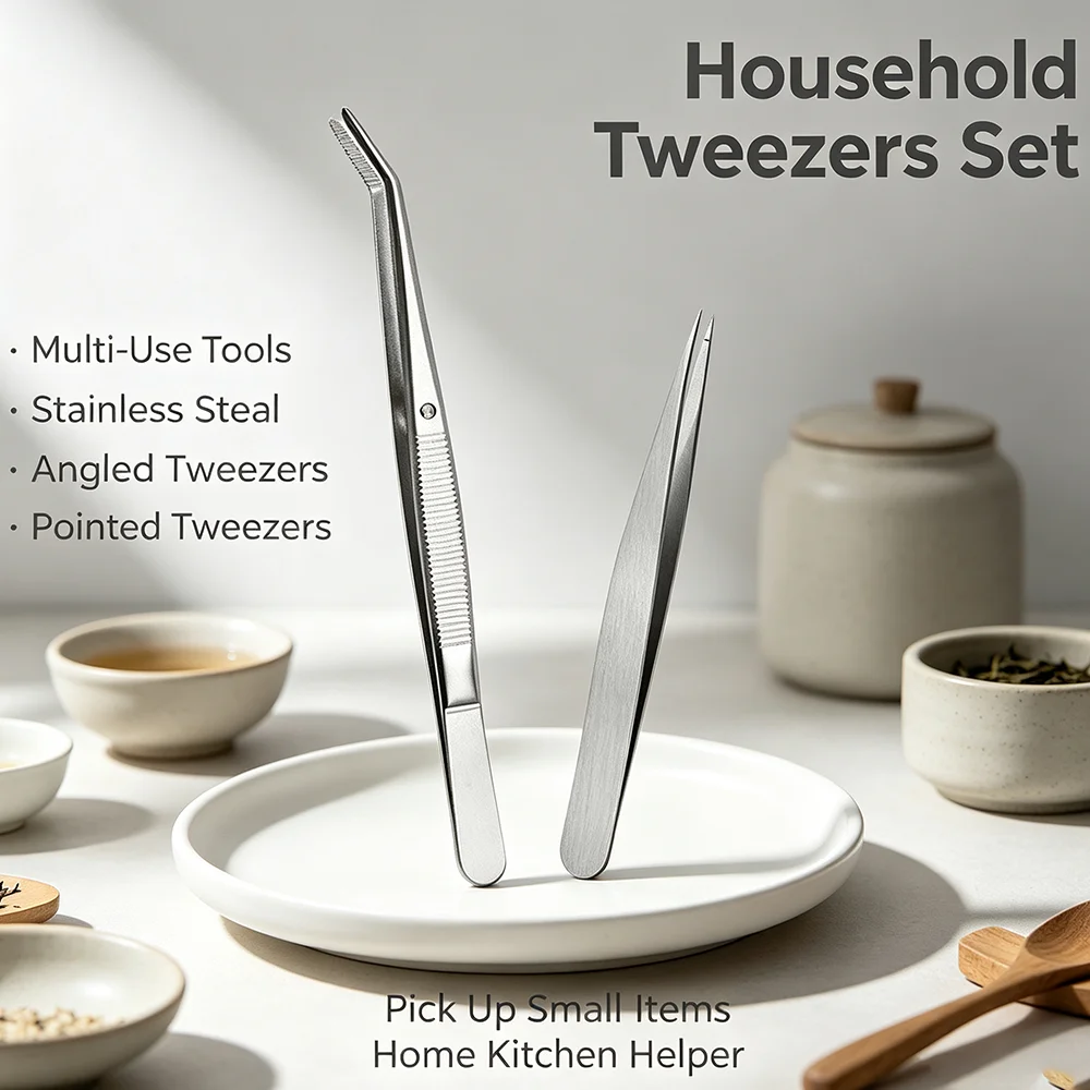 Lightweight Household Craft Tweezers Sharp Tips For Handicraft Assembly And Quick Clearing Scattered Facial Tiny Hairs