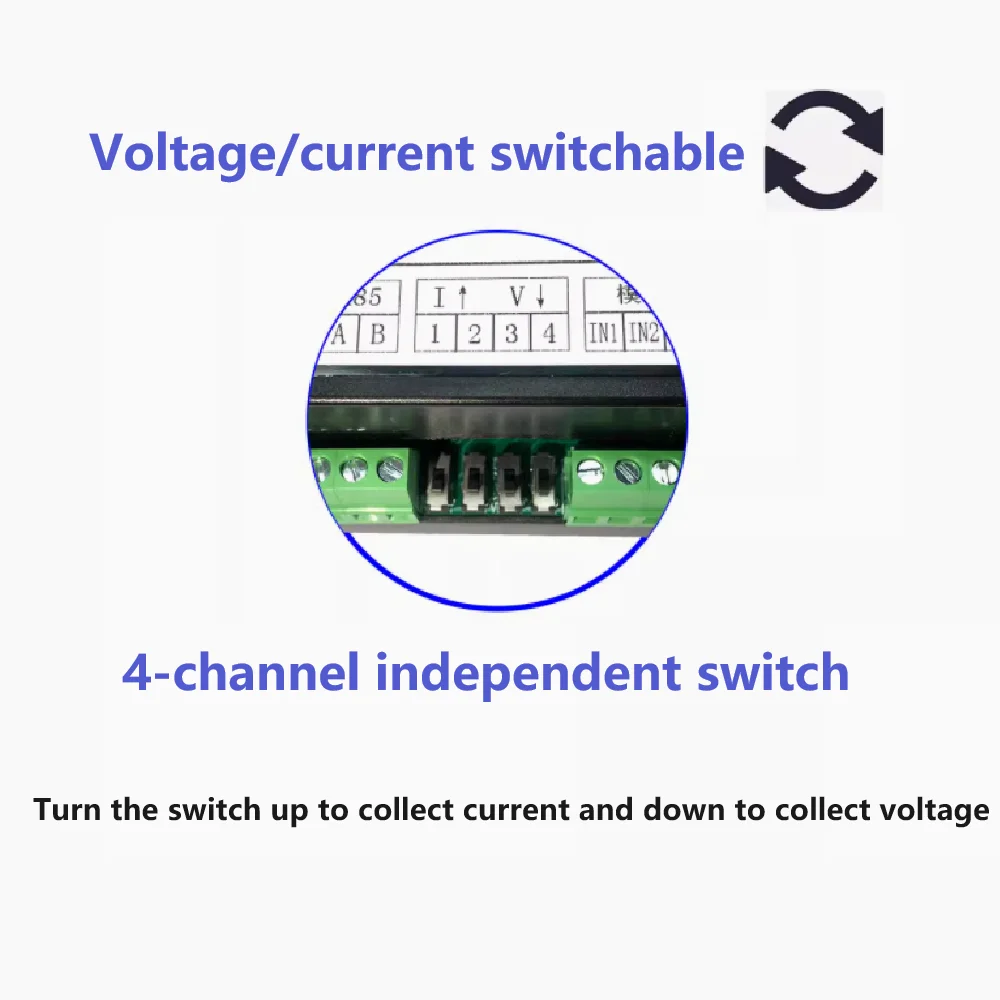 485 analog input switch output acquisition 4-20mA/10V linkage relay AI/DO module Modbus