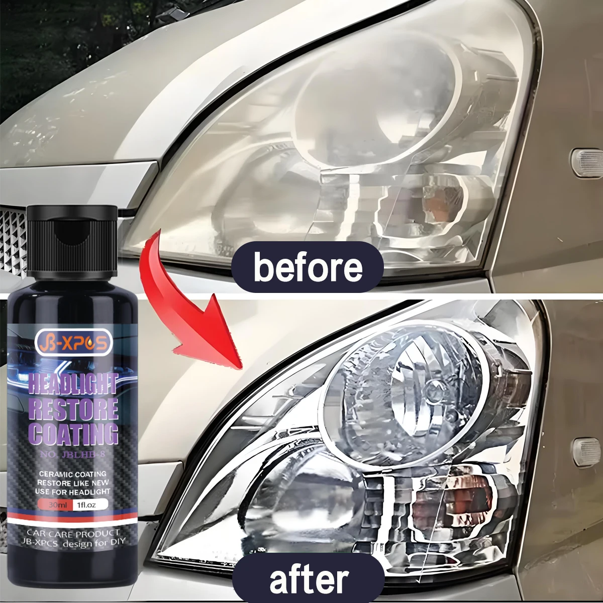 Motorcycle Headlight Restoration Polishing Kits Headlamp Repair Cleaning Spray Remove Oxidation Headlight Polish Liquid LHB 8
