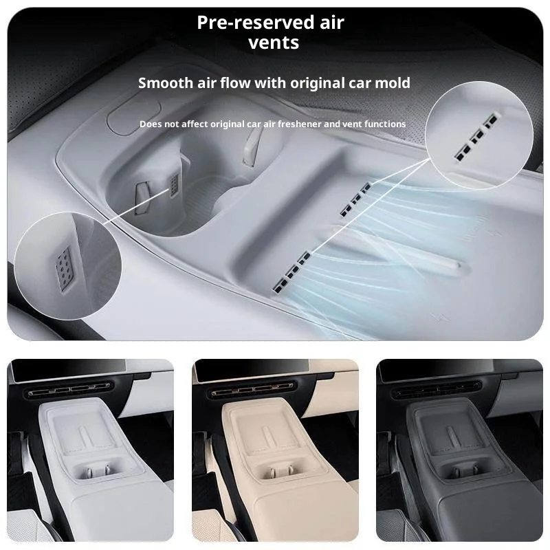 Fit For Xpeng P7 +Central Control Cup Holder Mat Integrated Wireless Charging Silicone Pad Car Interior Modified Accessories