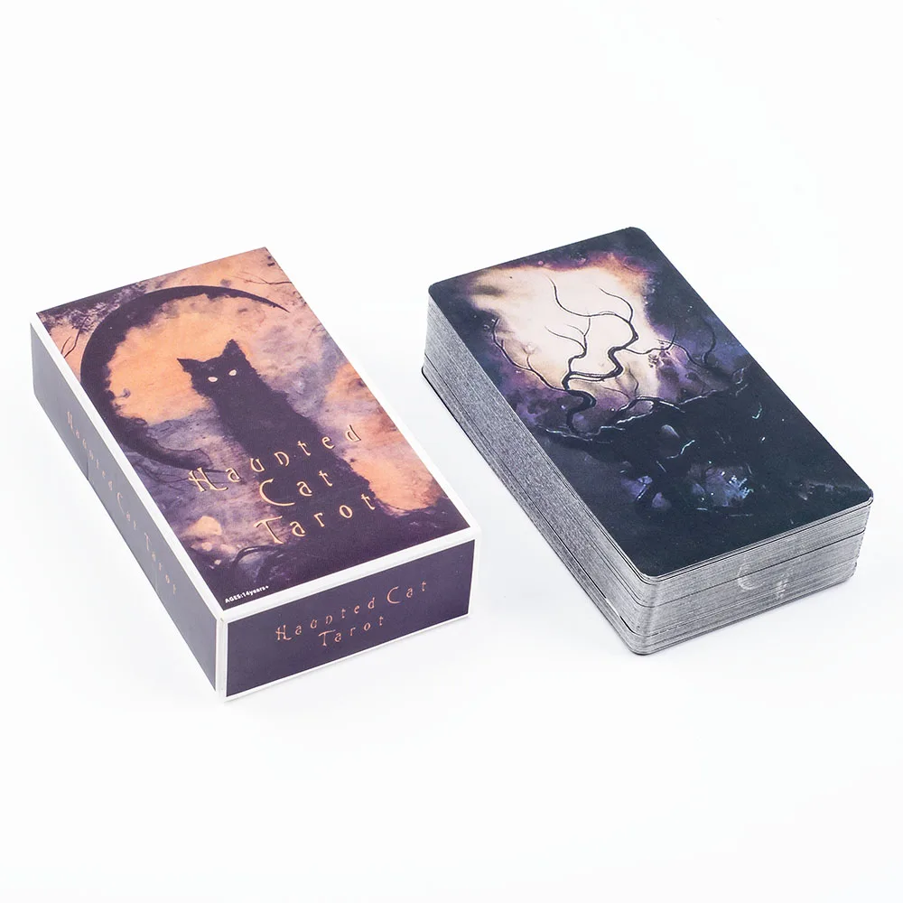78Pcs Haunted Cat Tarot Deck - Newest English Version Divination Oracle Cards Party Desktop Entertainment Toy view 3