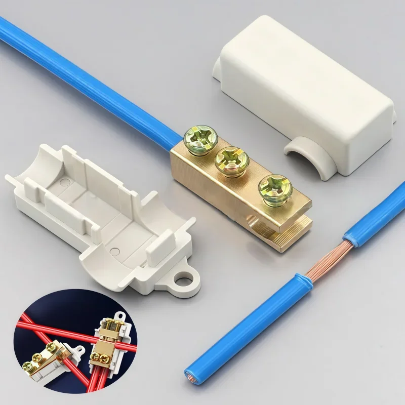 1Pcs High Power T-type Branch Wiring Terminal Quick Wire Connector Block Electrical Cable Junction Box Splitter Wire Connector