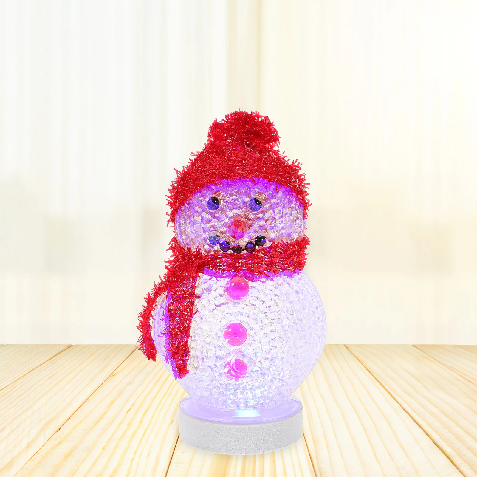 

2pcs Snowman Night Light Lamp Christmas Decoration Red Hat Desktop Home Decor Light Portable Bedroom Room Gift