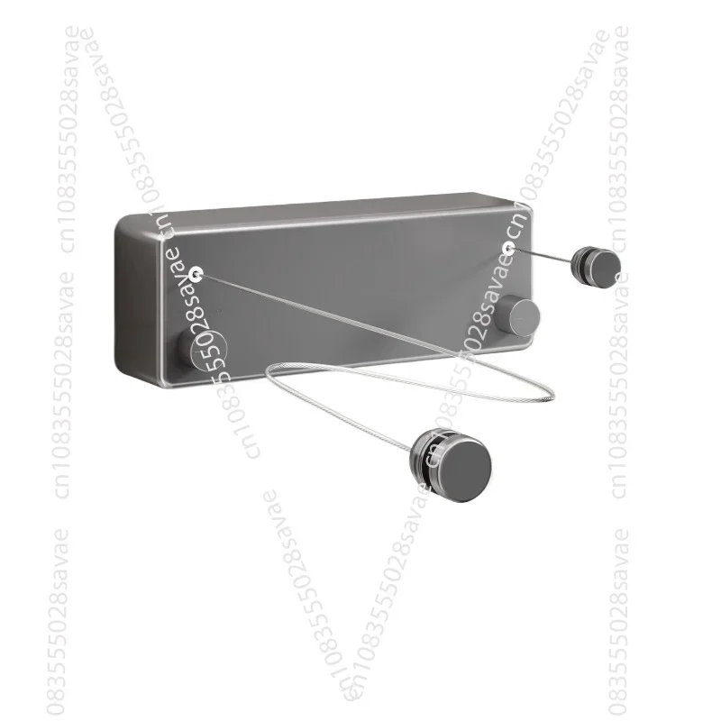 4.8-meter Clothes Drying Double Rope Invisible Telescopic Clothesline Non-perforated Toilet Drying Rack