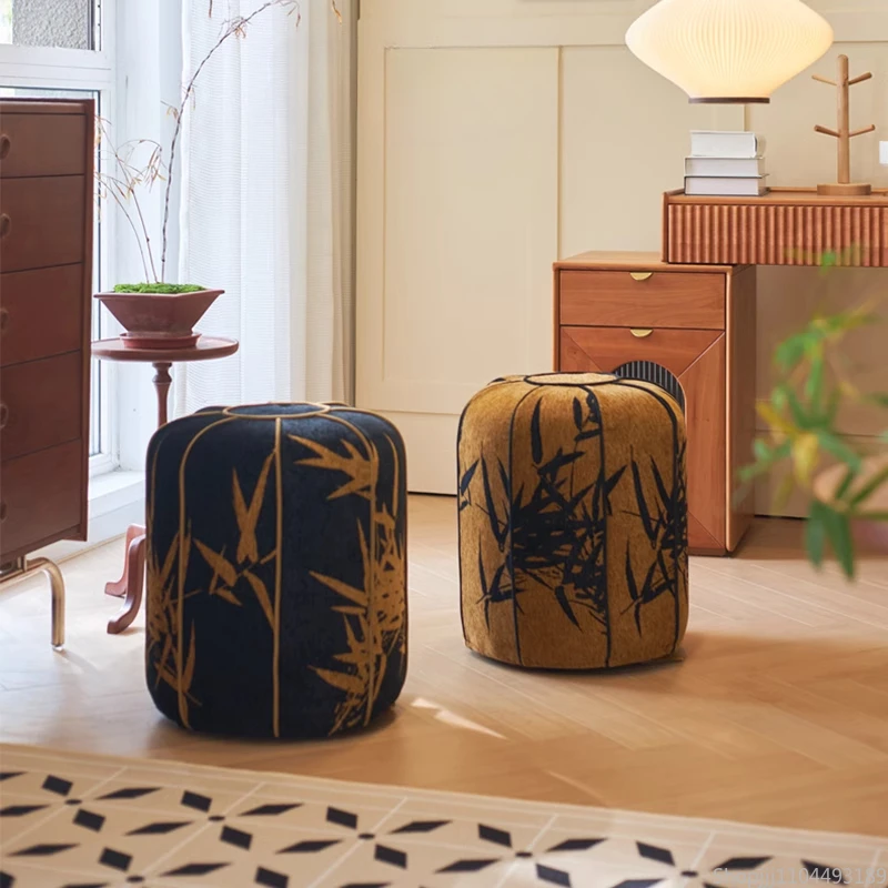 

【Chinoiserie Fusion】Removable Cover Ottoman 2024 - Mid-Century Entryway Bench for Hallway/Makeup/Vanity (Luxury Fabric)