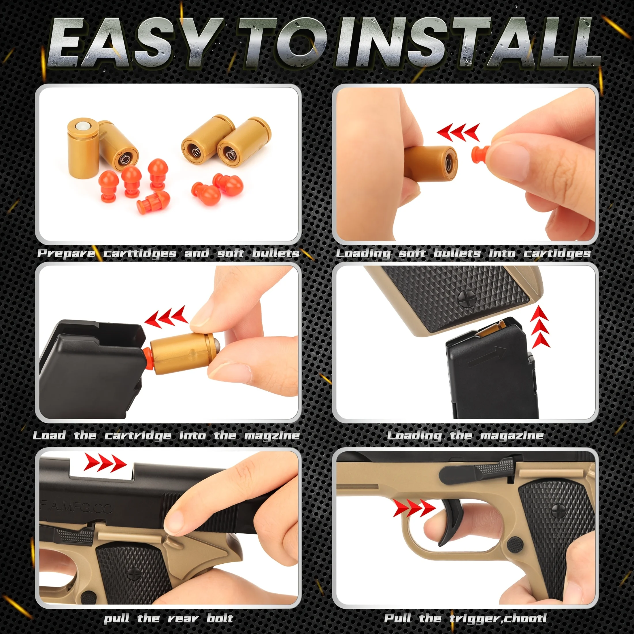 soft Shells And soft Bullets Kit, Reusable Accessories for Action-Packed Fun - Perfect Fit for Multiple Toy Guns,  Durable & Saf