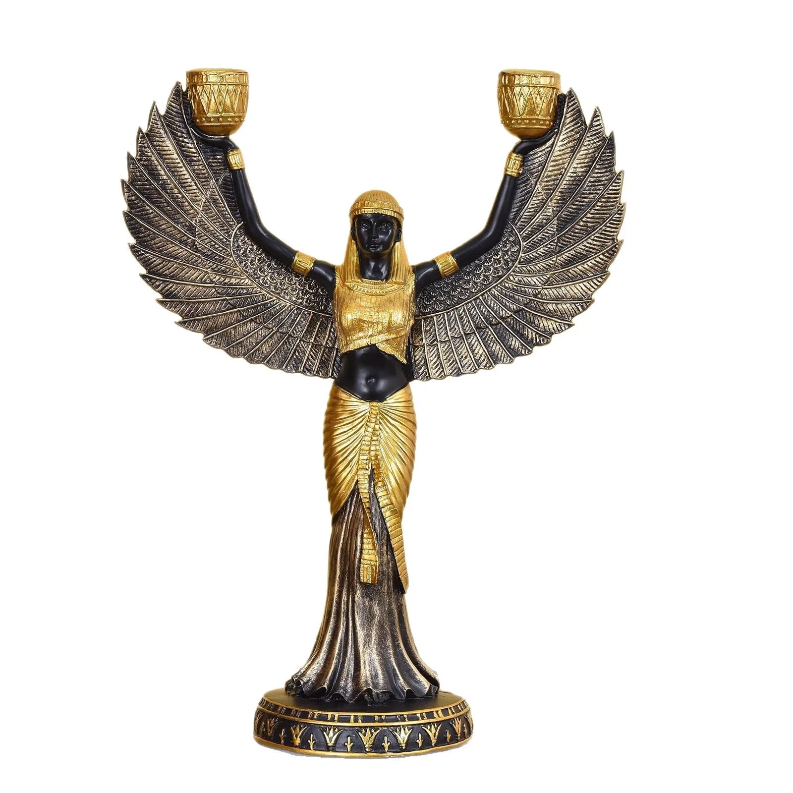Egyptian Isis Goddess of Life Resin Statue Candle Holder Travel Collectible Souvenir Home Interior Art Decoration sculpture