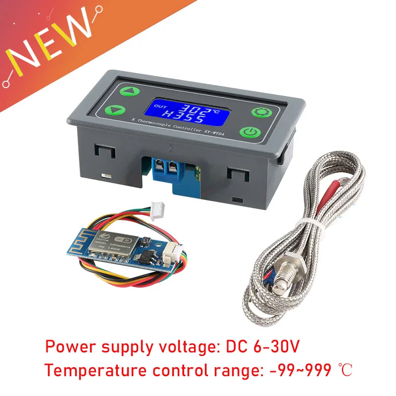 WIFI Remote Digital Temperature Controller K Thermocouple High Temperature Controller -99~999 Degrees XY-WT04-W