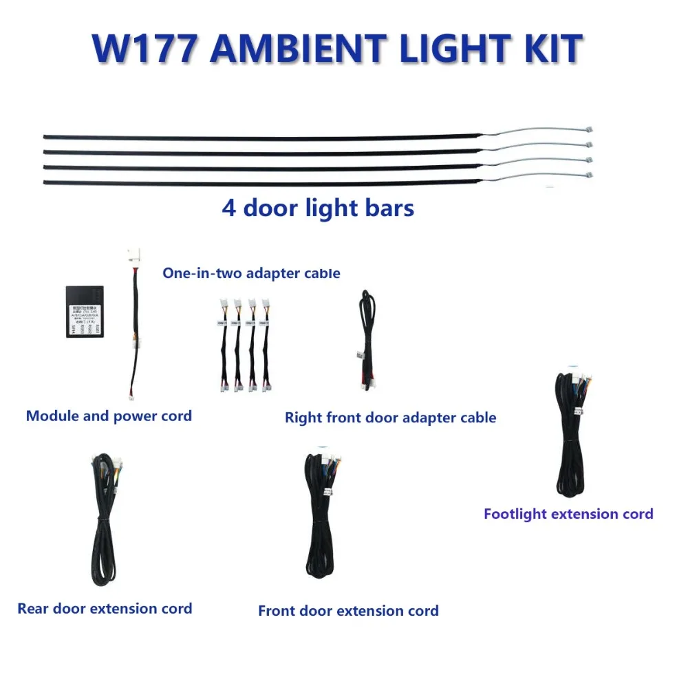 

Светодиодные световые панели W177 W118 для 4-дверных автомобилей, подсветка ног, атмосферное освещение салона для Mercedes-Benz A, B, CLA, GLA, GLB класса.