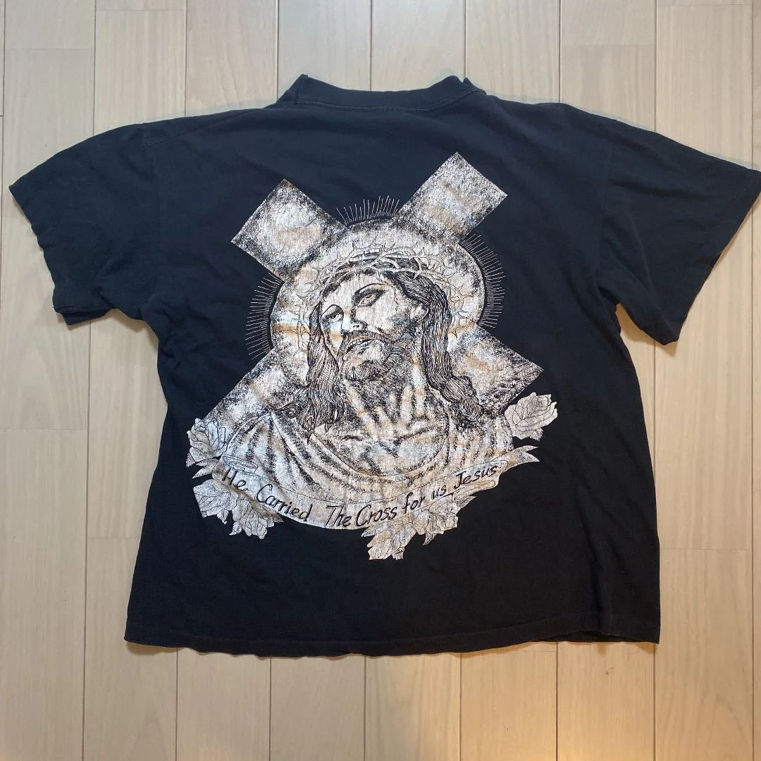 Summer 2026 New Arrivals: Cotton T-shirt with God motif, Y2K style, loose fit, crew neck, unisex, suitable for any occasion