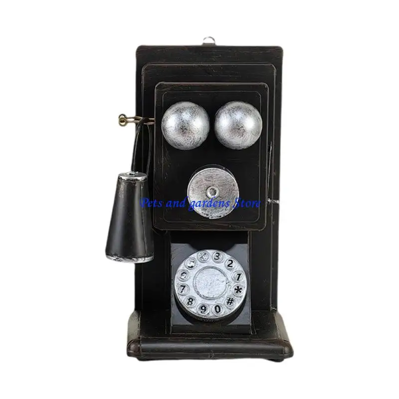 

H051 Творческая ретро -телефонная модель Metal Crafts Vintage Rotary Phone Статуя для ностальгиков домашние декоры и настольное