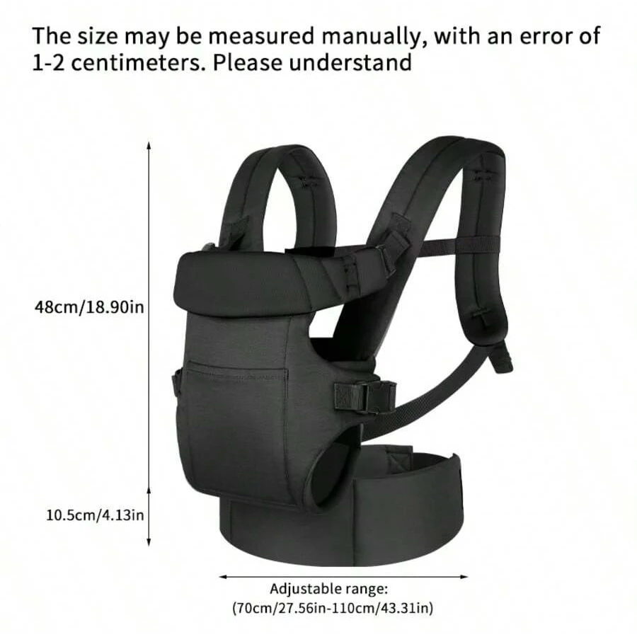 1Pc Baby Carrier, Multifunctional Front and Back Dual-Use Baby Carrier, Adjustable and Comfortable Front Strap-Back Strap, Washable-Machine Washable, Lightweight for Holding Baby All Seasons, Freeing Mom's Hands, a Handy Tool for Carrying Baby When Going Out
