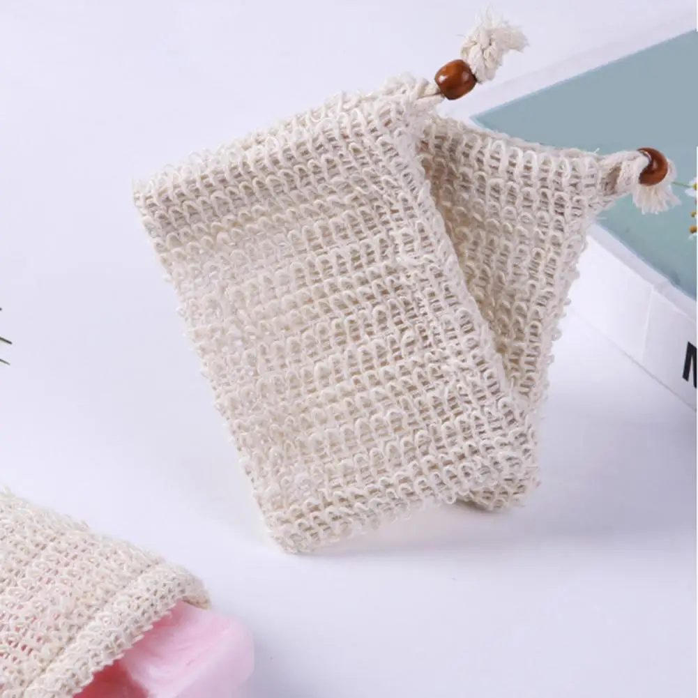 Soap Saver Bag with Drawstring Exfoliating Pouch Super Soft Drying Soap Exfoliating Net Reusable Foaming Drying Mesh Soap Bag