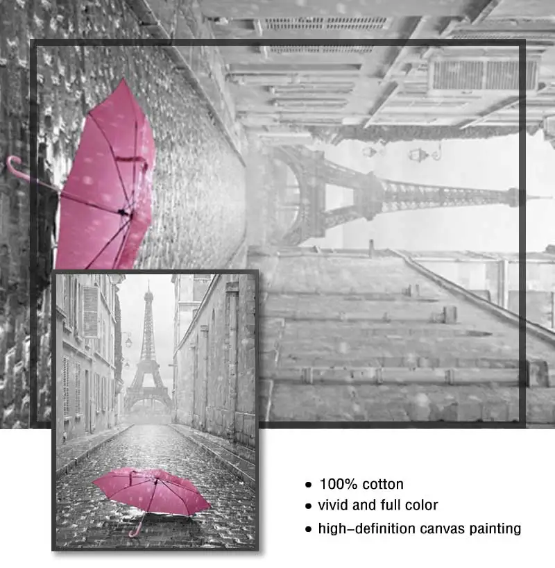 لوحة قماشية اسكندنافية لتزيين الغرف ، ملصقات ومطبوعات ، باريس ، زهرة ، فرنسا ، مدينة ، مبنى ، قلعة ، وردي وأسود