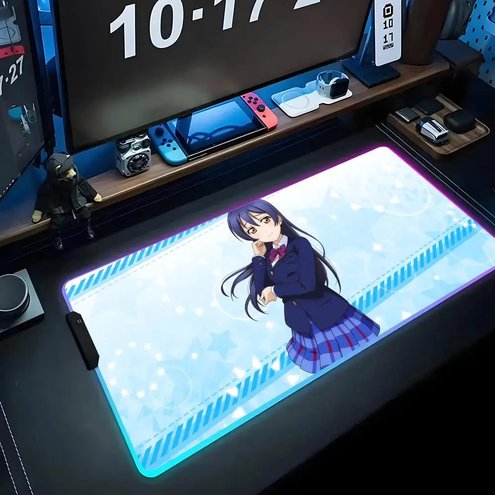 

umi sonoda Mouse Pad RGB Gaming Mousepad Big LED Pad PC Desk Mat Luminous Mouse Pad Large Keyboard Mats Table Rug With Backlit