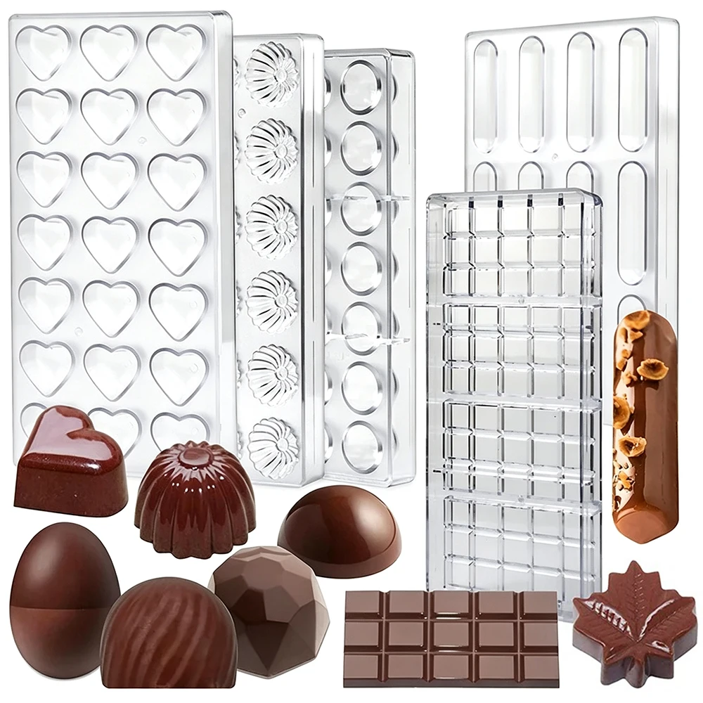 3D Filled Chocolate Candy Mold Baking Polycarbonate Chocolate Molds Confectionery Bonbons Form Mould Baking Pastry Bakery Tools